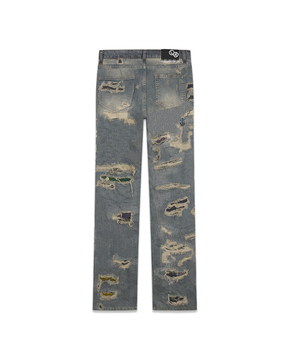Lifted Anchors Deteroiate Colored Patch Basic Boro Denim