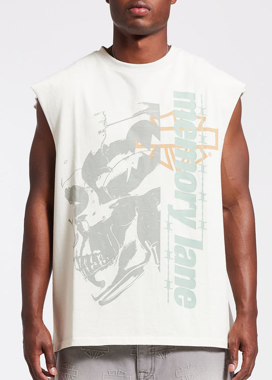 Memory Lane T3 Blitz Sleeveless Tee White