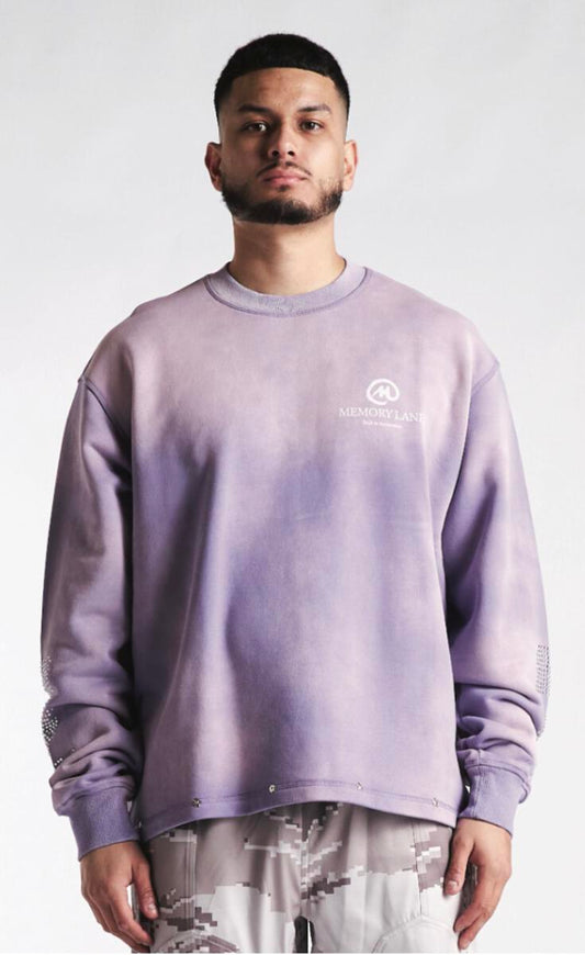Memory Lane Bond St Crewneck Lilac