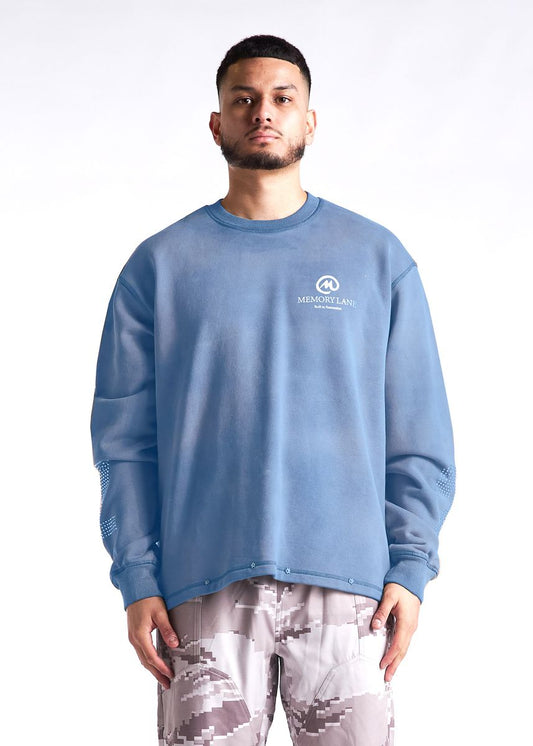 Memory Lane Bond St Crewneck Faded Blue