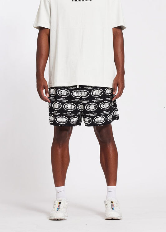 Memory Lane Barbwire Print Mesh Black