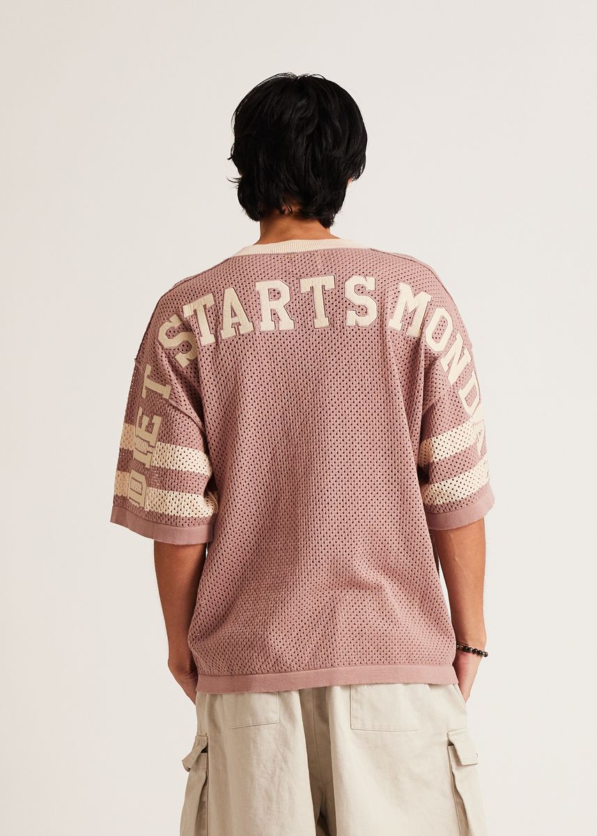 Diet Starts Monday Knitted Mesh Jersey Mauve