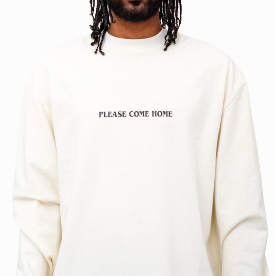 Please Come Home Reconnect Long Sleeve Tee Off White