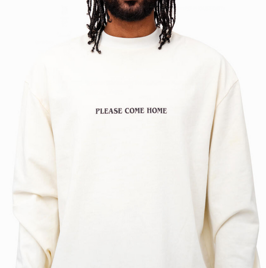 Please Come Home Reconnect Long Sleeve Tee Off White