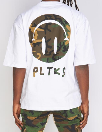 Politics Oversized Camo Print Tee Army Camo (Mott105)