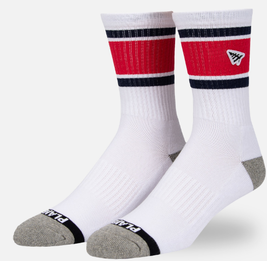 Paper Planes Embroidery Logo Patch Stripe Sock