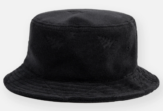 Paper Planes Jacquard Terry Cloth Bucket Hat Black
