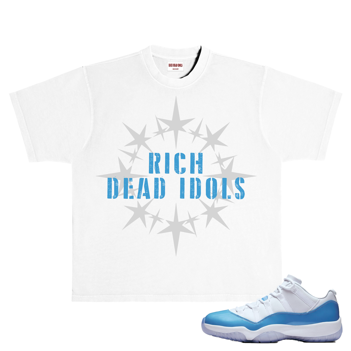 Rich Dead Idols Turn Pain Into Profit Tee White/Blue