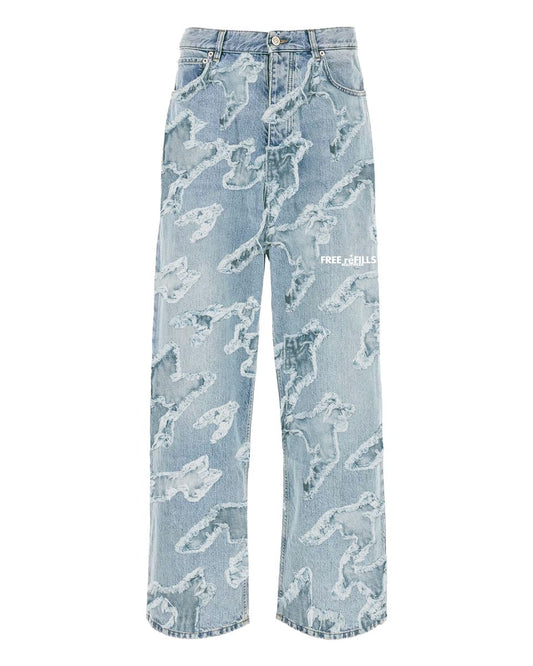 Free Refills Checks Distressed Denim