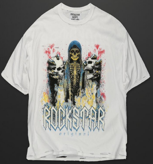 Rockstar Aki White Graphic Tee