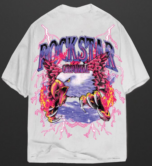 Rockstar Darken White Graphic Tee