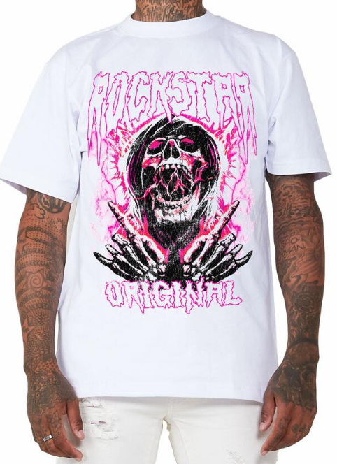 Rockstar Stryker White Graphic Tee