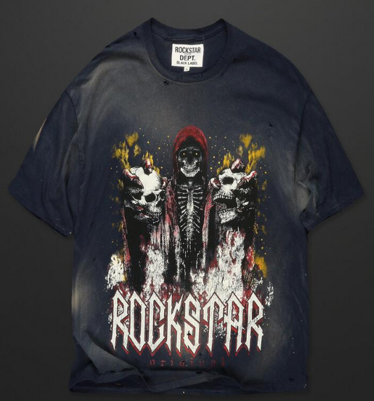 Rockstar Aki Navy Graphic Tee