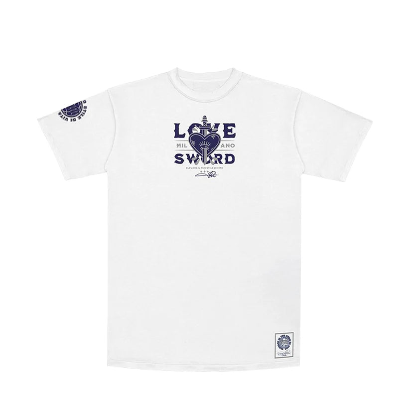 Premium Milano Mens Love Sword Crew Neck T-Shirt CT261-119 Cream