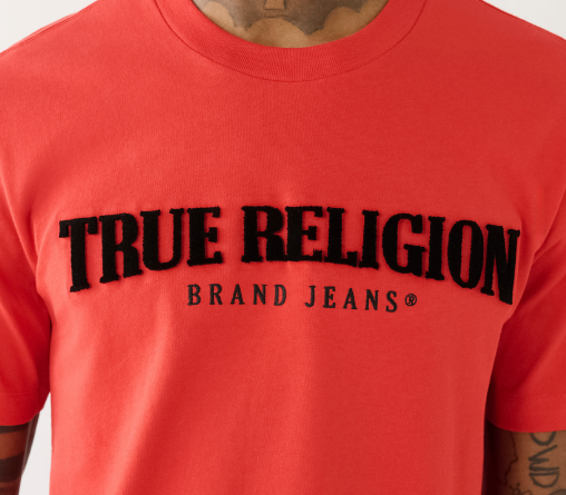 True Religion Pile Arch Logo Tee Red