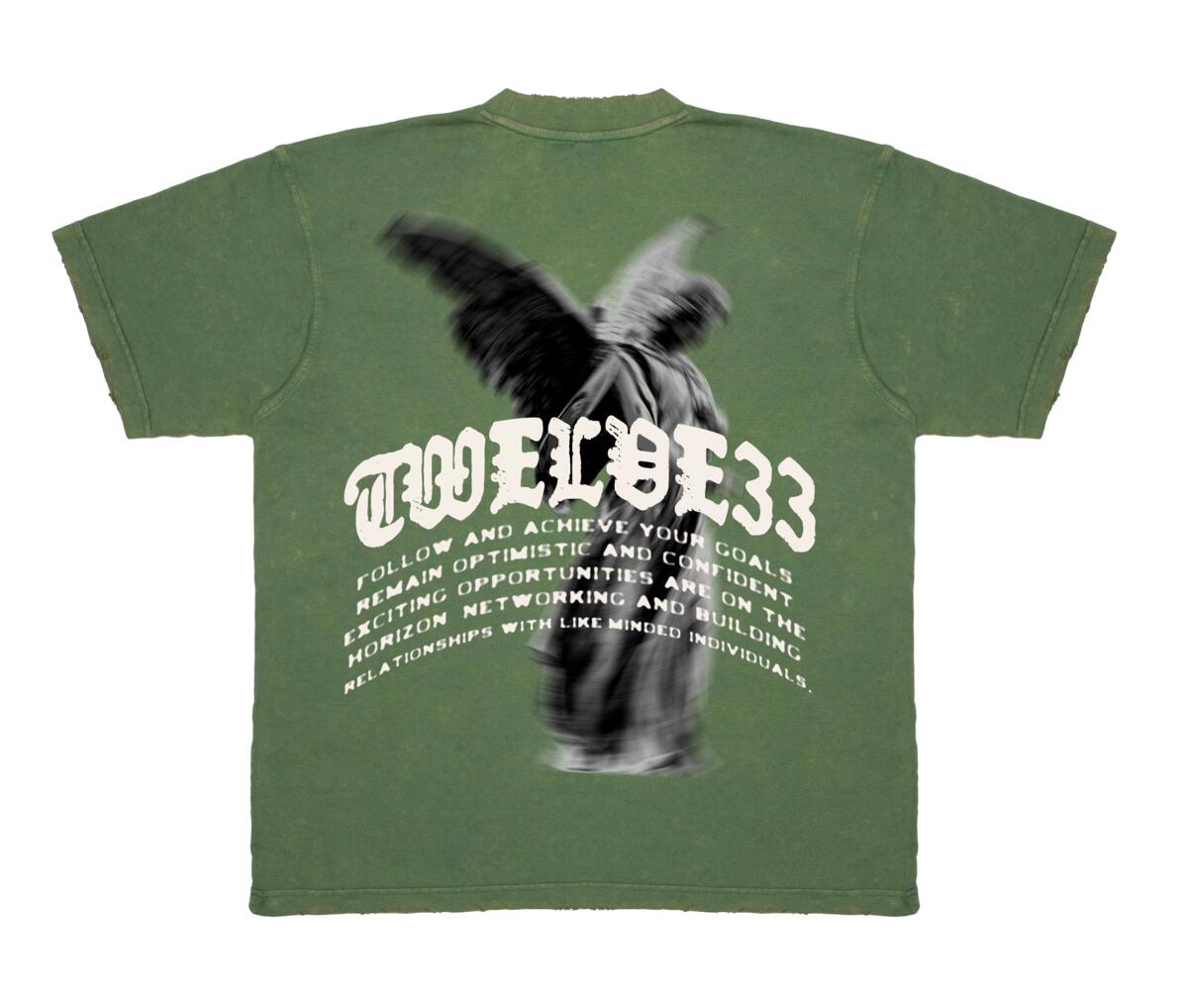 Dissmissed Goals 1233 Distressed Box Tee Olive