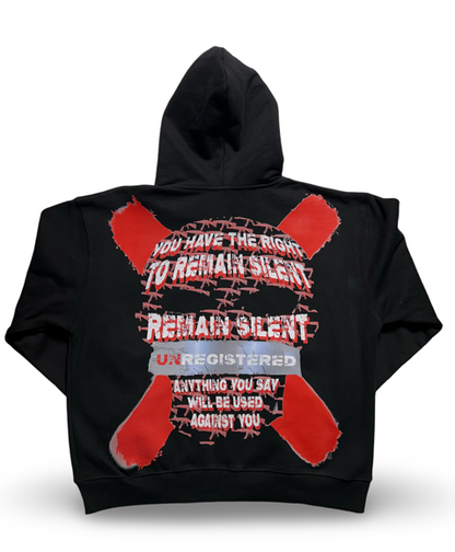 Unregistered Hoodie Black Red