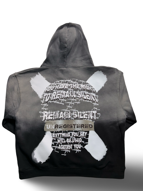 Unregistered Hoodie Half Wash Grey