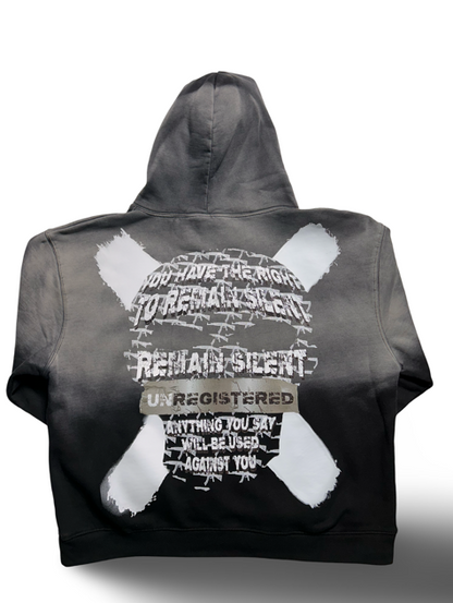 Unregistered Hoodie Half Wash Grey