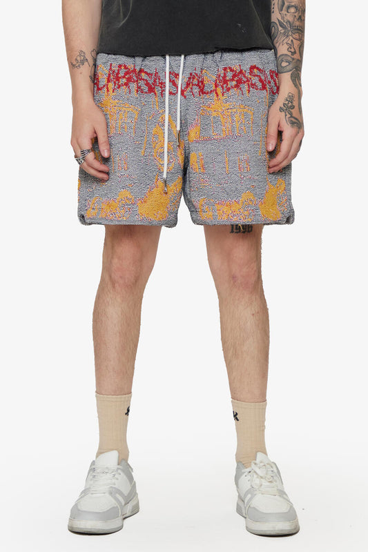 Valabasas Ghost Hand Tapestry Shorts Grey