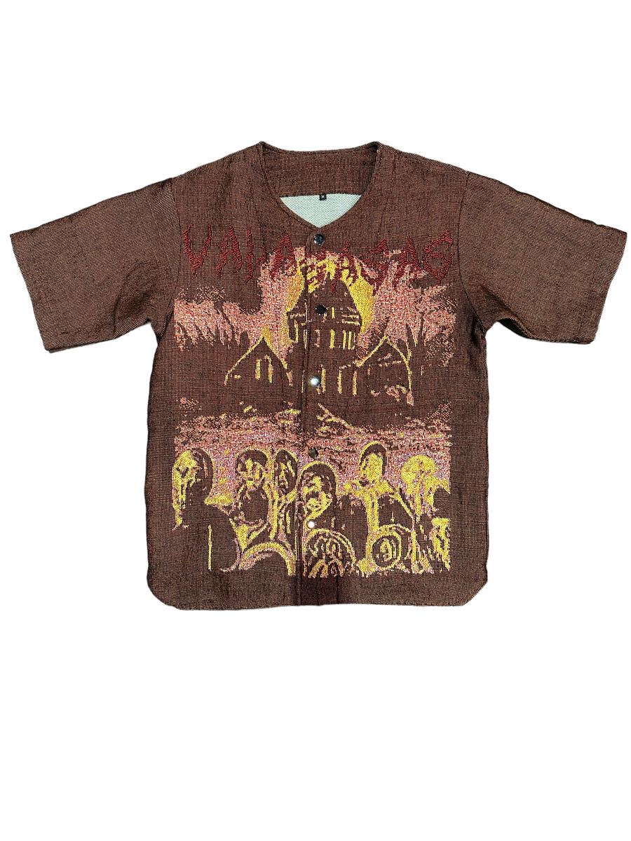 Valabasas Ghost Hand Tapestry Button Down Brown