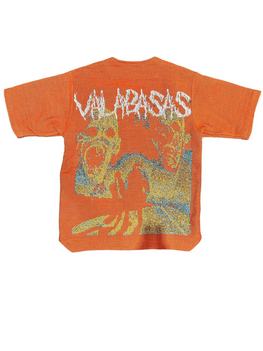 Valabasas Ghost Hand Tapestry Button Down Orange