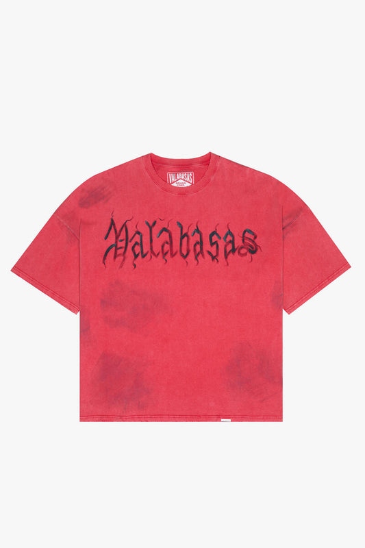 Valabasas Inked Elegance Vintage Vintage Red Oversized Tee