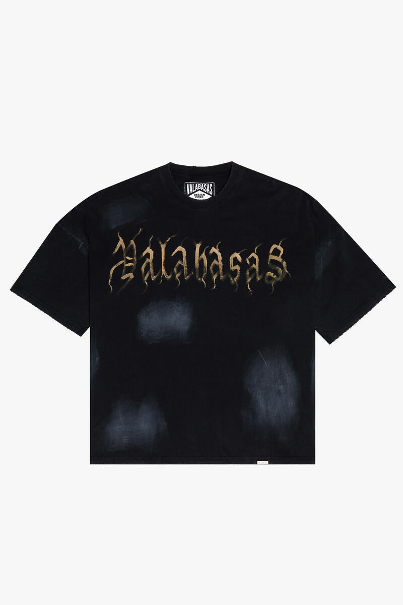 Valabasas Inked Elegance Vintage Black Oversized Tee