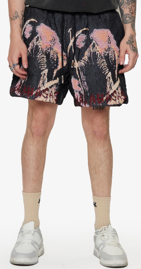 Valabasas Ghost Hand Tapestry Shorts Black