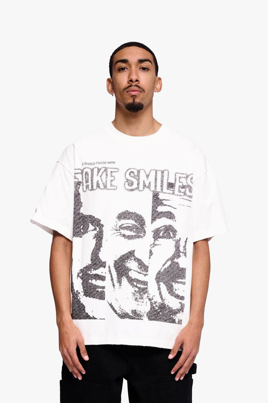 Valabasas "Fake Smiles" White Tee
