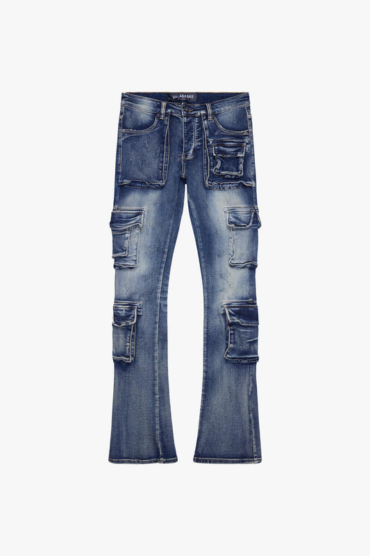 Valabasas Expanse Blue Wash Stacked Flare Jean