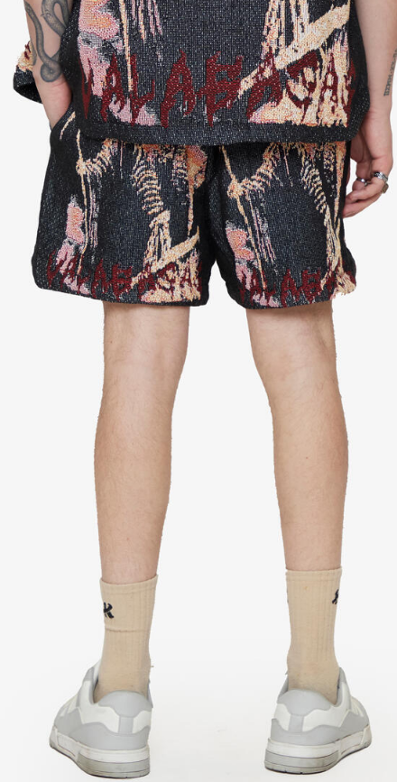 Valabasas Ghost Hand Tapestry Shorts Black