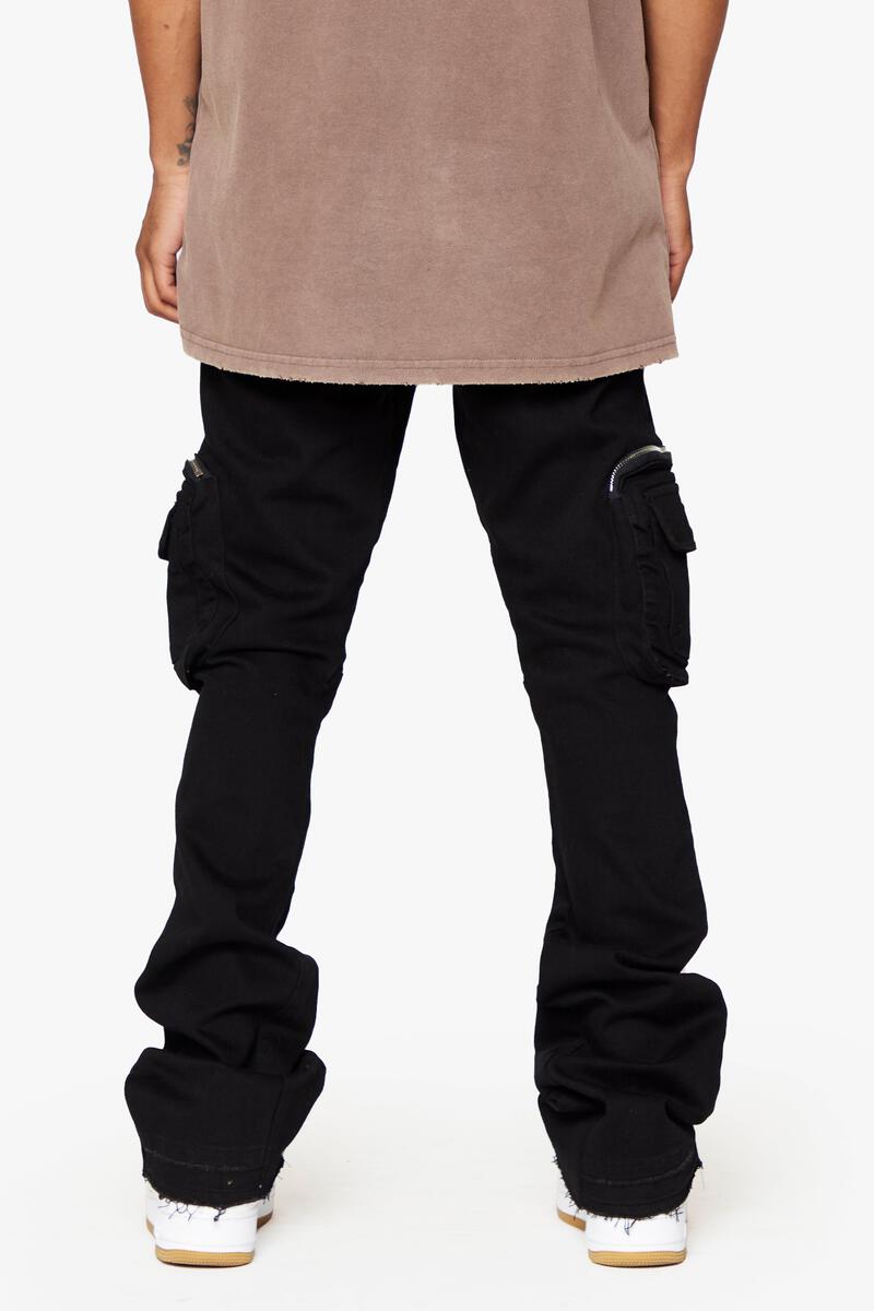 Valabasas Drake Black Stacked Flare Jean