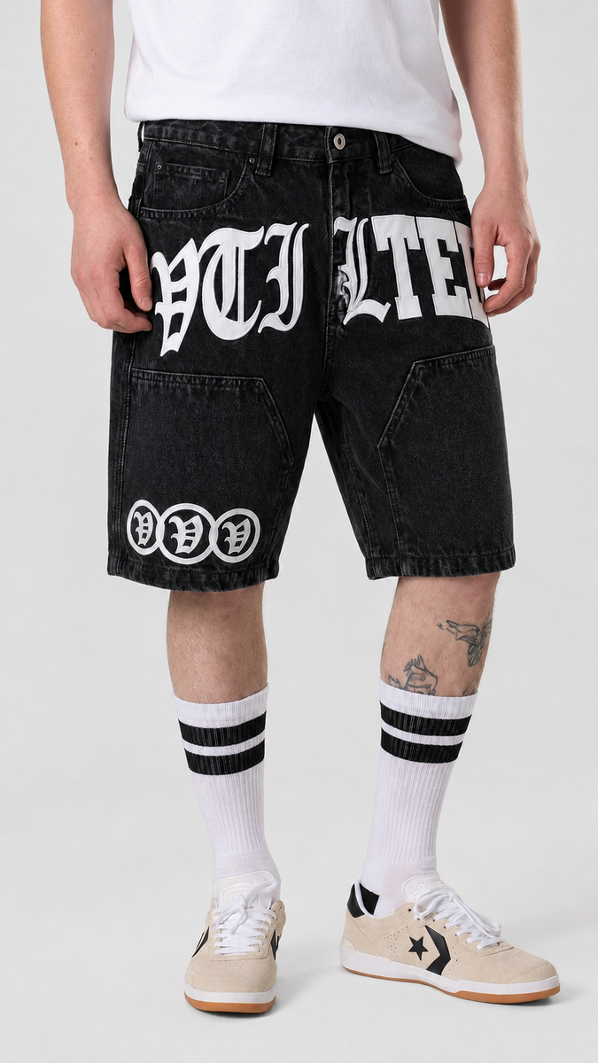 Vtilted "Formula" Jorts Black Wash
