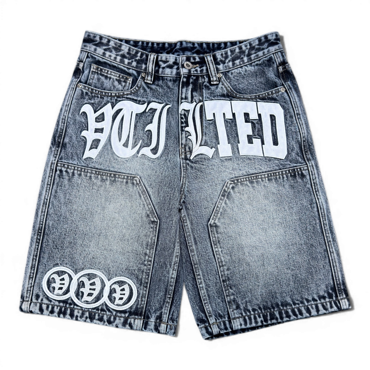 Vtilted "Formula" Jorts Blue Wash
