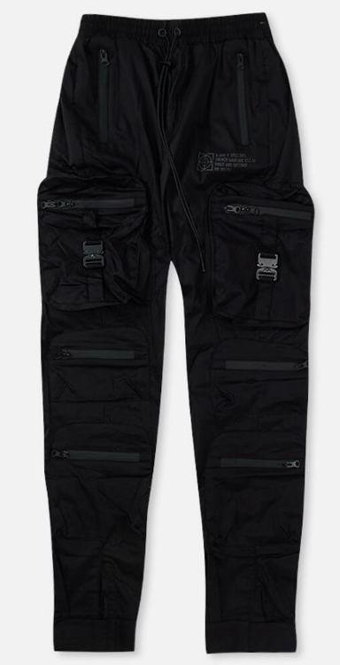 8 & 9 Clothing Combat Nylon Joggers Black