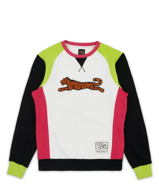 Le Tigre Retro Logo Crewneck (Black/White/Pink/Volt)