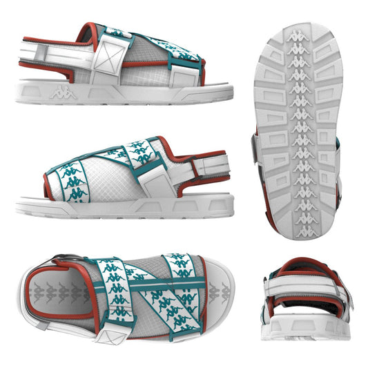 Kappa 222 Banda Mitel 2 Sandals White Petrol Red