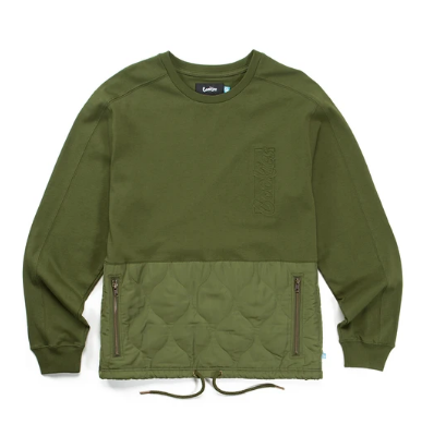Cookies Sonoma Heavy Weight Cotton Jersey L/S Knit Quilted (Olive) W1