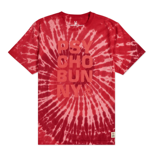 Psycho Bunny Cranwhich Tie Dye Tee Red