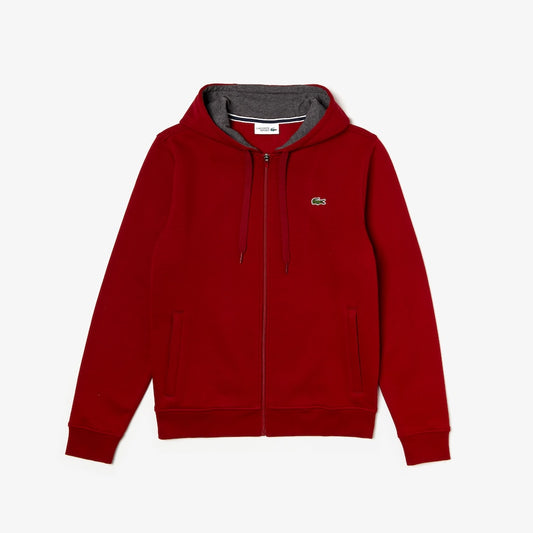 Lacoste Men’s Sport Full-Zip Fleece Hoodie (Burgandy)