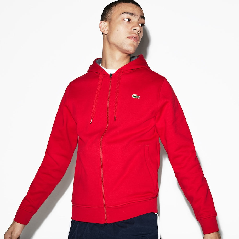 Lacoste Men’s Sport Full-Zip Fleece Hoodie (Red)