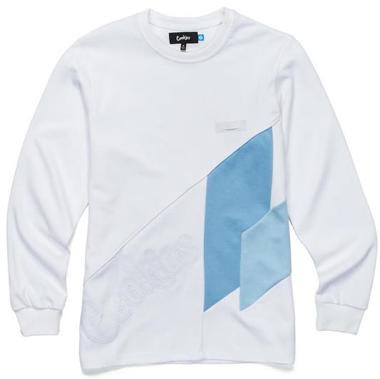 Cookies Pylon L/S Knit (White/Carolina Blue)