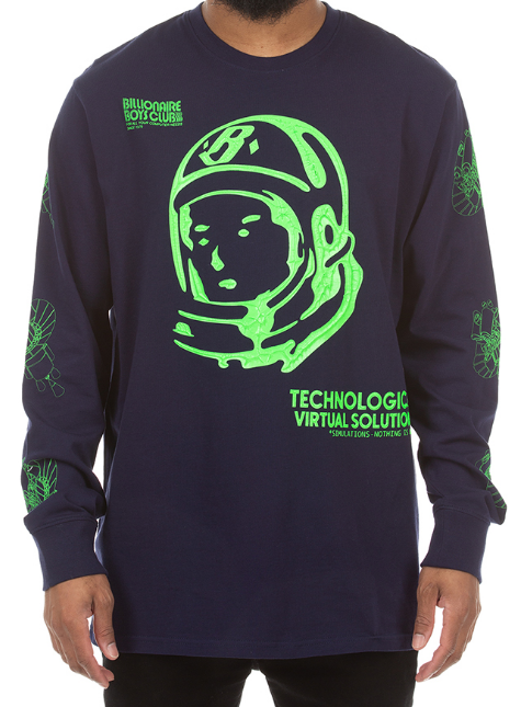 Billionaire Boys Club Systematic LS Tee Evening Blue