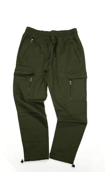 Cookies Sonoma Cotton Twill Drawstrings Cargo Pants (Olive) W1