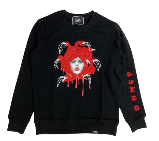 Denim City Chenille Medusa Crewneck Black