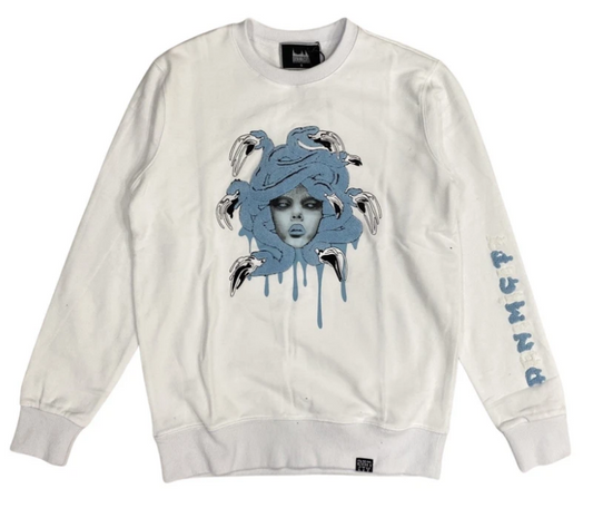 Denim City Chenille Medusa Crewneck White