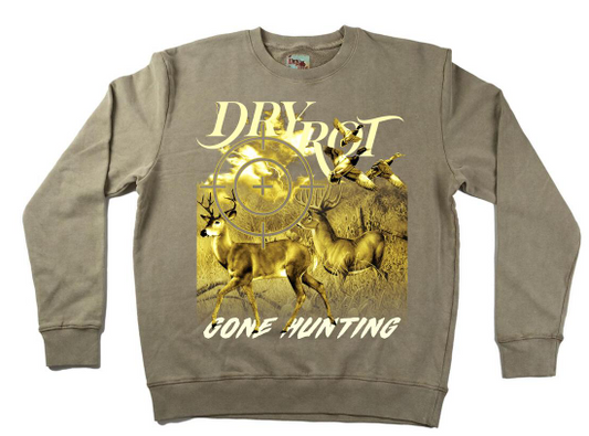 Dry Rot Gone Hunting CrewNeck Tan