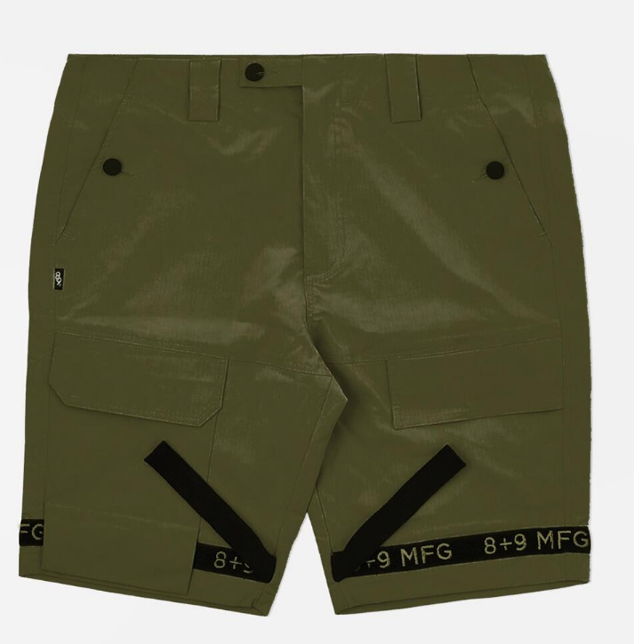 8 & 9 Strapped Up Shorts Rip Stop Olive