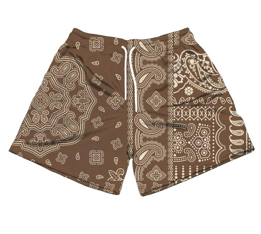 The Edition Brand Paisley Chop Brown Shorts